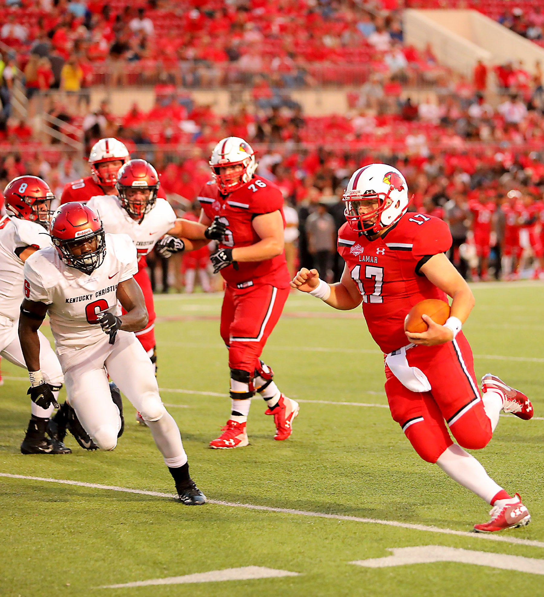 FOOTBALL: Lamar Warms Up For Texas Tech With Rout Of KCU - Port Arthur ...