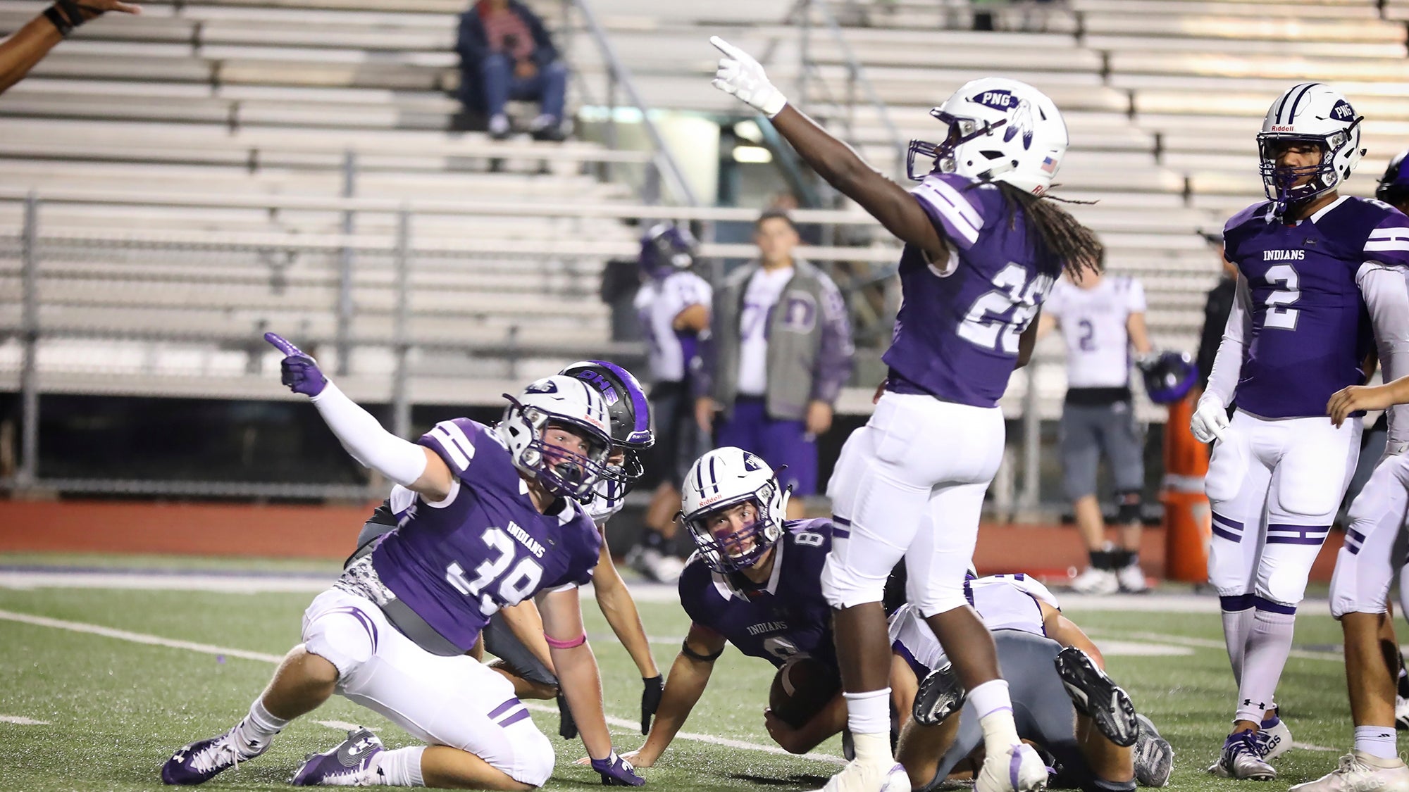 Purple surge: Indians capitalize on number of Broncos miscues on way to  51-14 win - PN-G Indians Football