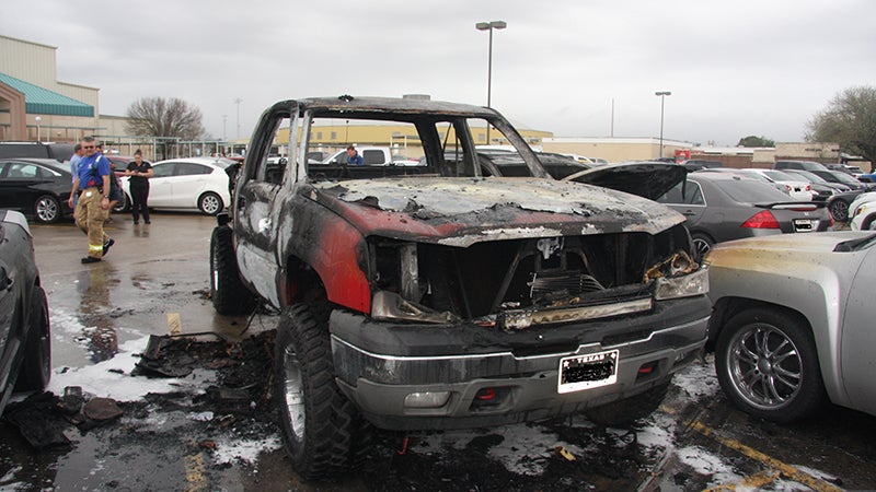 Truck erupts into flames at Nederland High, 7 other vehicles damaged ...