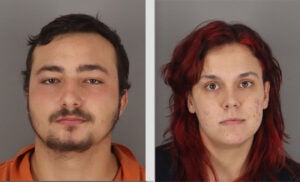 Cole Schroeder, left, and Carley Fowler were arrested Tuesday in connection with Monday's armed robbery of a Citgo gas station in Nederland.