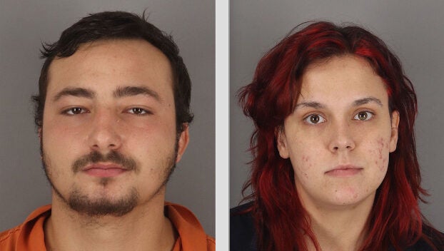 Cole Schroeder, left, and Carley Fowler were arrested Tuesday in connection with Monday's armed robbery of a Citgo gas station in Nederland.