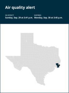 Air quality alert issued for Southeast Texas Monday