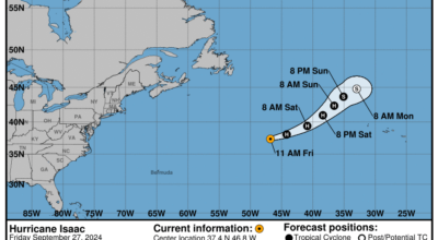 Friday, Sep 27: Latest developments on Category 1 Hurricane Isaac from the National Hurricane Center