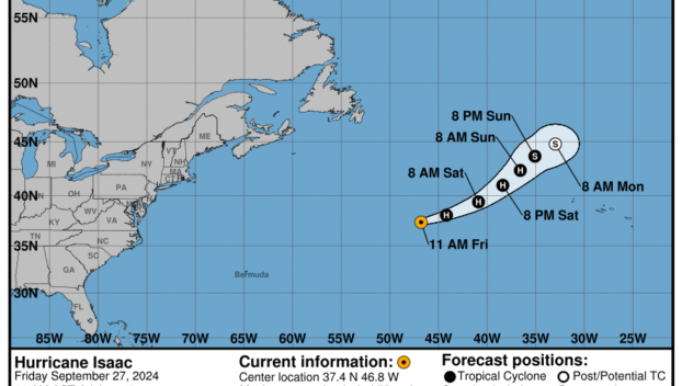 Friday, Sep 27: Latest developments on Category 1 Hurricane Isaac from the National Hurricane Center