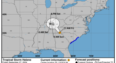 Friday, Sep 27 update from the National Hurricane Center: Latest on Tropical Storm Helene