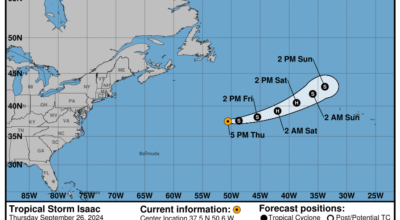 Tropical Storm Isaac: Thursday, Sep 26 status report from the NHC