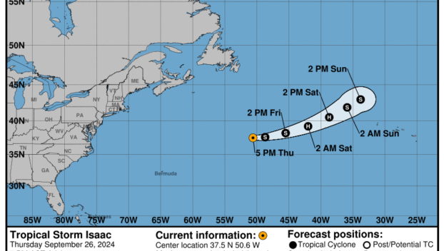 Tropical Storm Isaac: Thursday, Sep 26 status report from the NHC