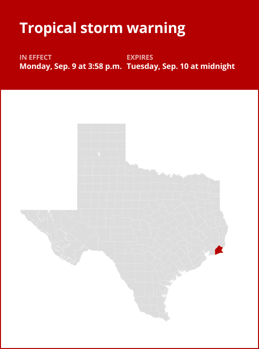 Tropical storm warning issued for Jefferson County until early Tuesday