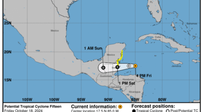 Friday, Oct 18: Latest developments on the Potential Tropical Cyclone from the NHC