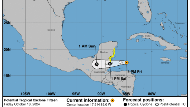 Friday, Oct 18: Latest developments on the Potential Tropical Cyclone from the NHC