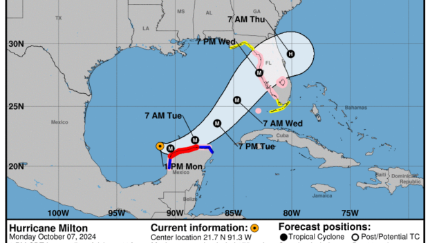 Monday, Oct 7 update: Latest on Category 5 Hurricane Milton from the National Hurricane Center