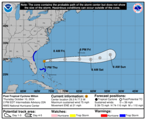 Post Tropical Cyclone Milton: Thursday, Oct 10 update from the National Hurricane Center on latest developments