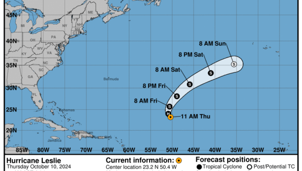 Tropical Storm Leslie: Thursday, Oct 10 update from the NHC on latest developments