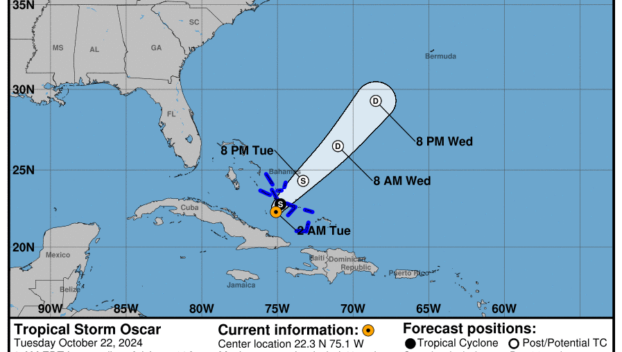 Tuesday, Oct 22: Latest update on Tropical Storm Oscar from the NHC