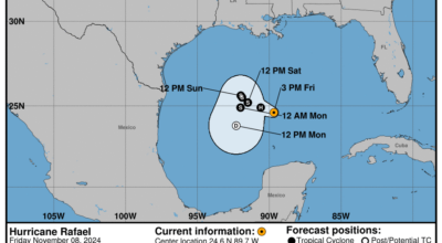 Friday, Nov 8 update: Latest on Category 2 Hurricane Rafael from the National Hurricane Center