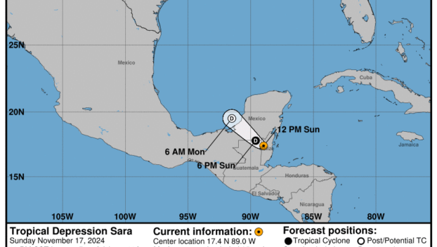 Tropical Depression Sara: Sunday, Nov 17 update from the NHC on latest developments