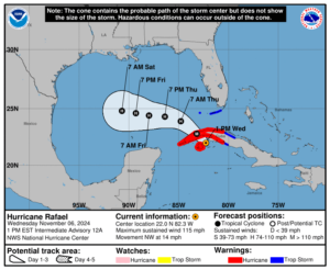 Wednesday, Nov 6: NHC's update on Category 3 Hurricane Rafael