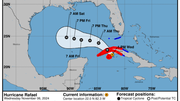 Wednesday, Nov 6: NHC's update on Category 3 Hurricane Rafael