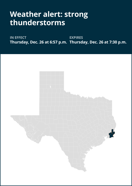 Update: Pea-sized hail forecast with thunderstorms in Southeast Texas Thursday