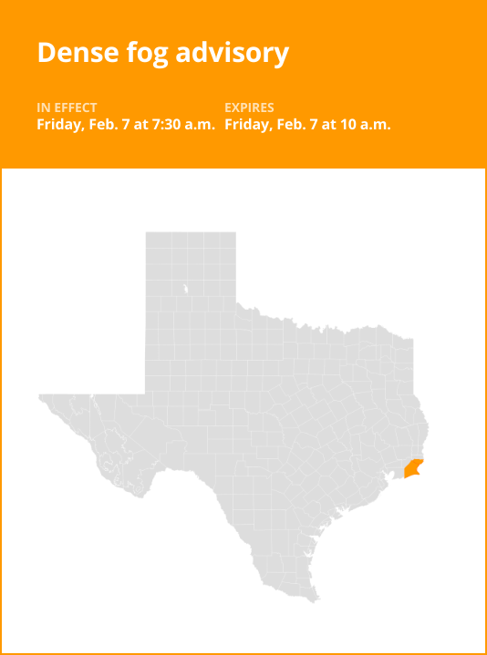 Dense fog advisory affecting Southeast Texas Friday morning